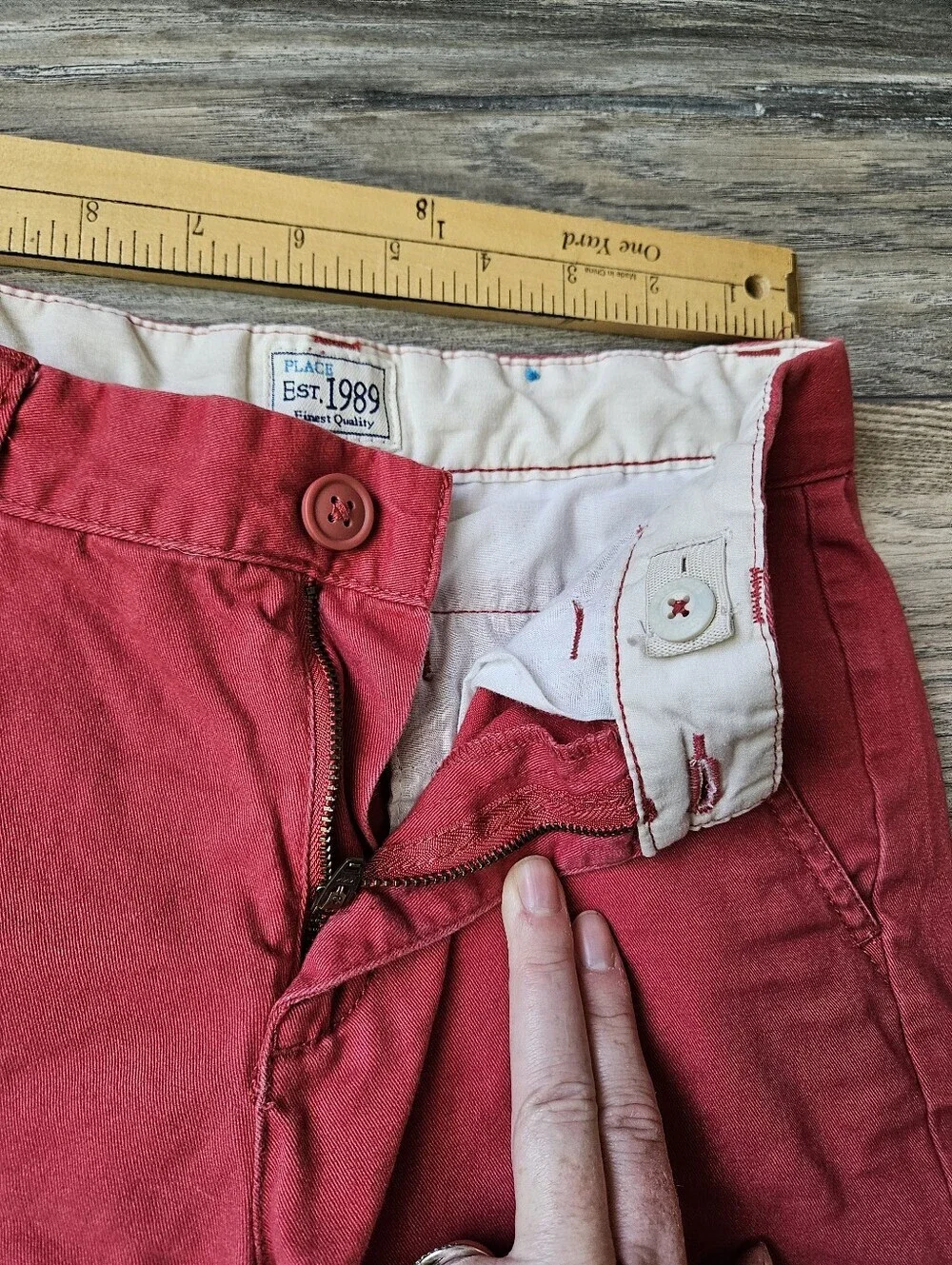 Kids Flat Front Shorts in Red